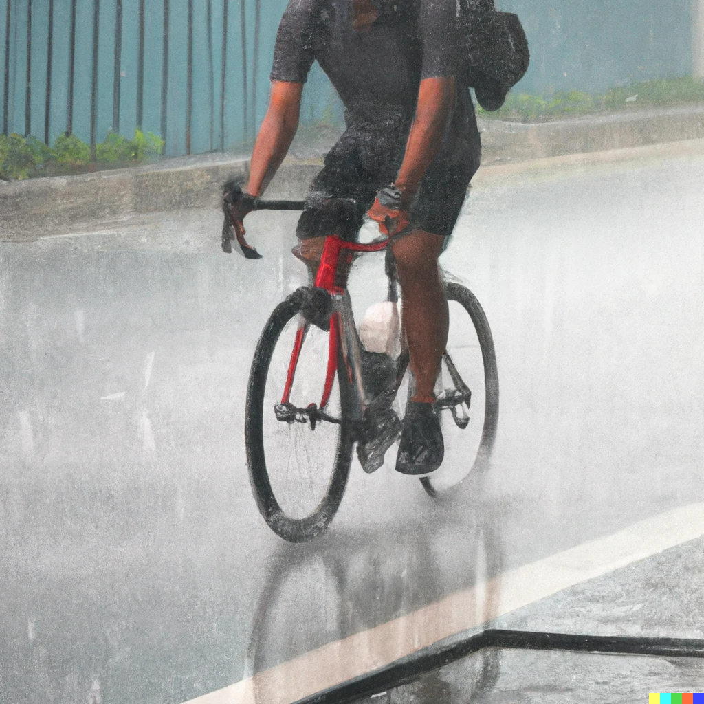 Bike commuter in rain singapore